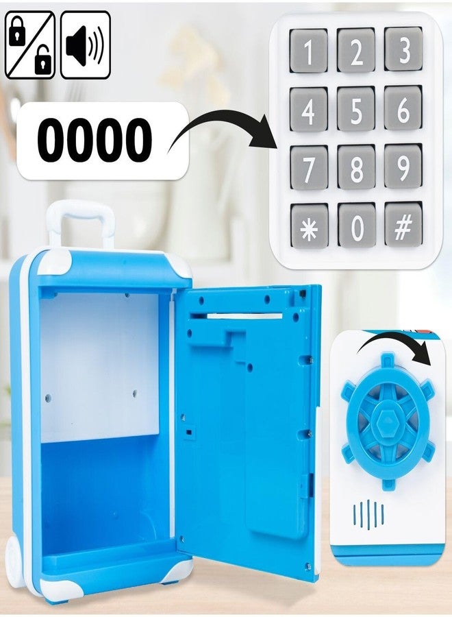 بلس بوينت حصالة نقود إلكترونية للأطفال من عمر 3 إلى 12 سنة، صندوق توفير نقود، حصالة نقود صغيرة، ألعاب هدايا للأولاد والبنات من عمر 3 إلى 12 سنة (عربة زرقاء) - Image 3